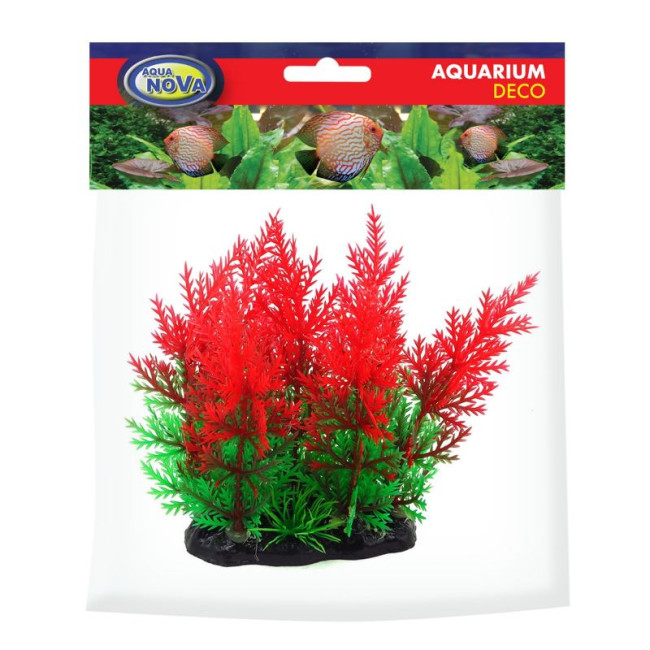 AQUA NOVA plastmasas augs zaļš/sarkans 13cm