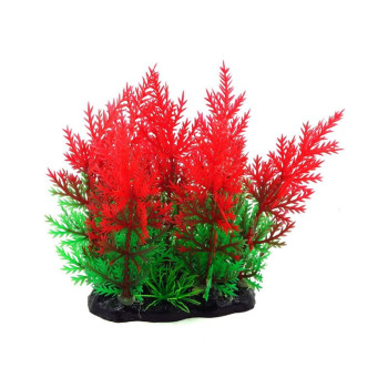 AQUA NOVA plastikinis augalas žalia/raudona 13cm
