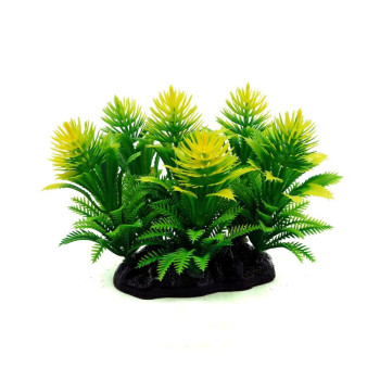 AQUA NOVA plastikinis augalas žalia/gelsva 13cm