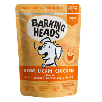 BARKING HEADS Bowl Lickin' Chicken konservai šunims su vištiena 300g 10vnt