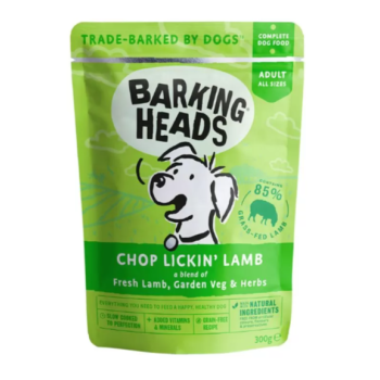 BARKING HEADS Chop Lickin' Lamb konservai šunims su ėriena 300g 10vnt