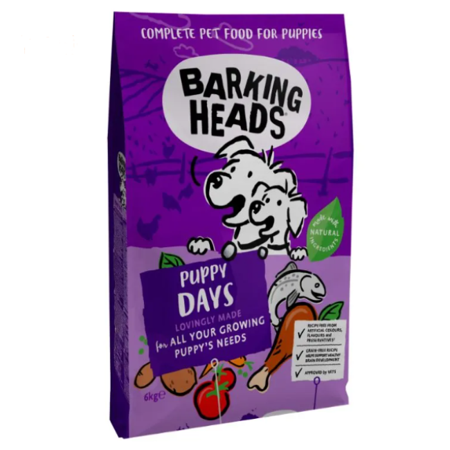 BARKING HEADS Puppy Days Turkey šuniukams su kalakutiena 6kg