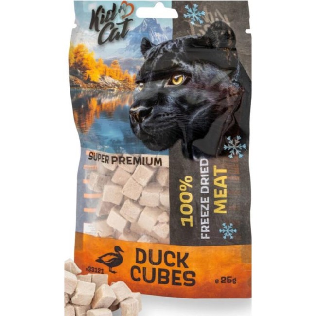 KIDCAT 100% liofilizēti pīles gaļas kubiņi kaķiem, 25 g