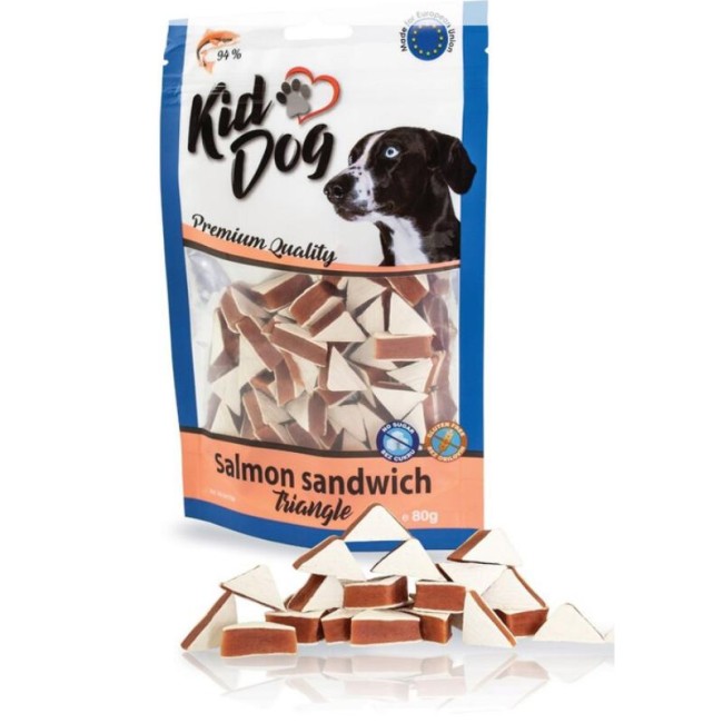 KIDDOG Sandwich gardums suņiem ar lasi un mencu, 80 g