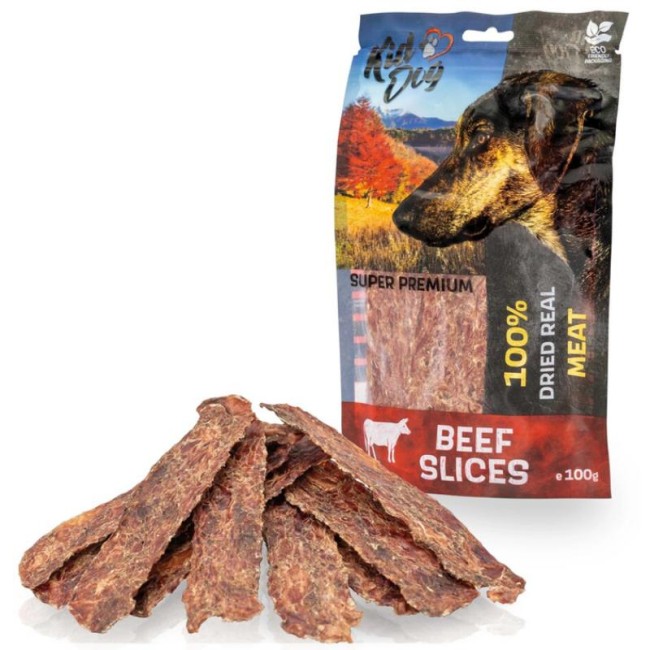 KIDDOG 100% liofilizētas liellopa gaļas strēmelītes suņiem, 100 g
