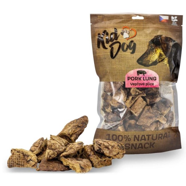 KIDDOG 100% dabīgas cūkas plaušas suņiem, 200 g