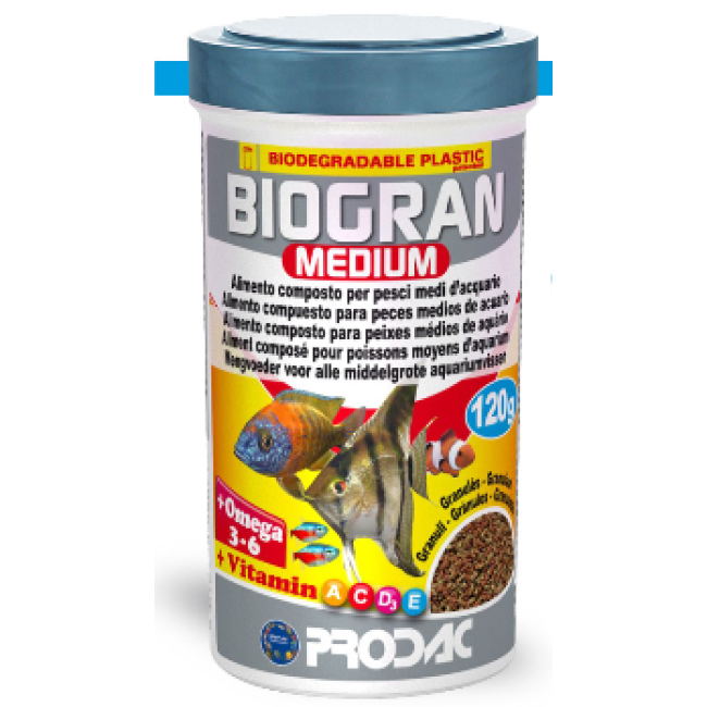 PRODAC BIOGRAN MEDIUM vidēja izmēra graudiem zivīm 100ml 45g