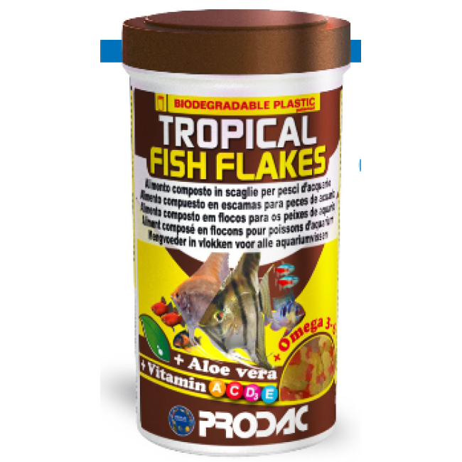 PRODAC TROPICAL FISH FLAKES dribsni tropu zivīm 100ml 20g