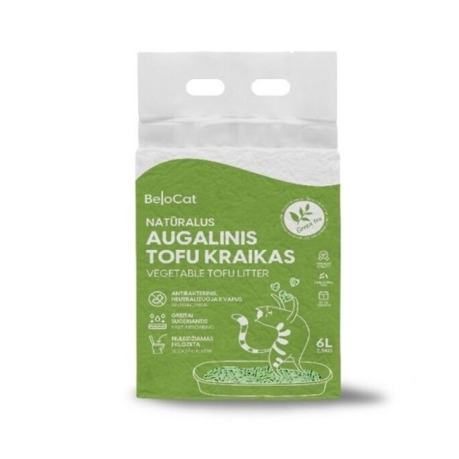 BELOCAT augalinis TOFU kraikas (žaliosios arbatos kvapo)  6L