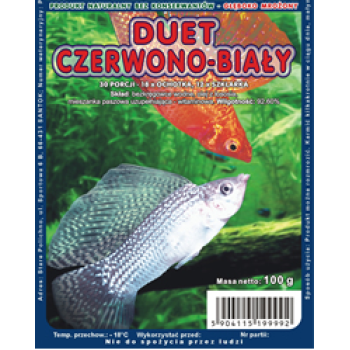 AKWEN Šaldytas pašaras žuvims DUET (raudonos ir baltos lervos) 100g