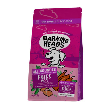 BARKING HEADS Fuss Pot Duck pašaras šunims su antiena 2kg
