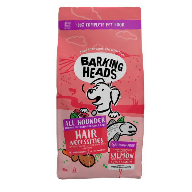 BARKING HEADS Hair Necessities Salmon pašaras šunims su lašiša 12kg