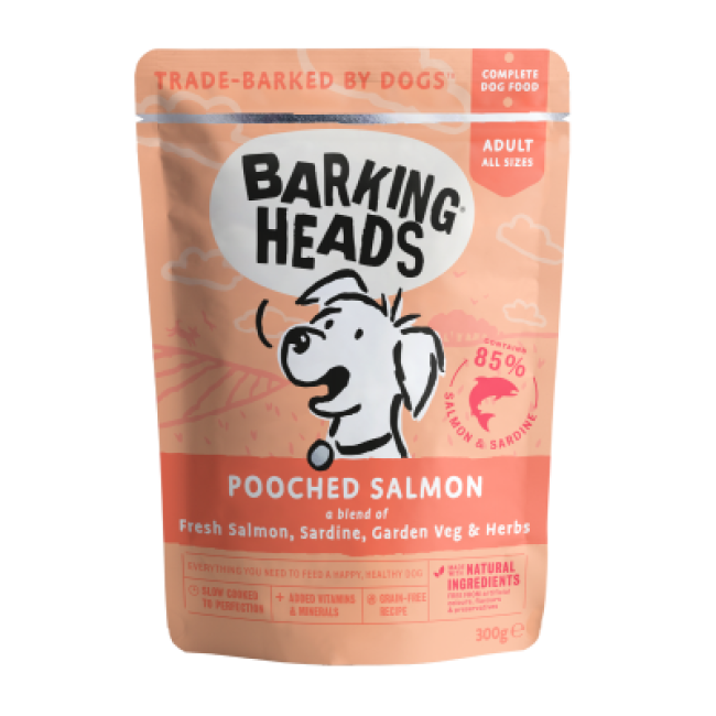 BARKING HEADS Pooched Salmon konservai šunims su lašiša 300g 10vnt