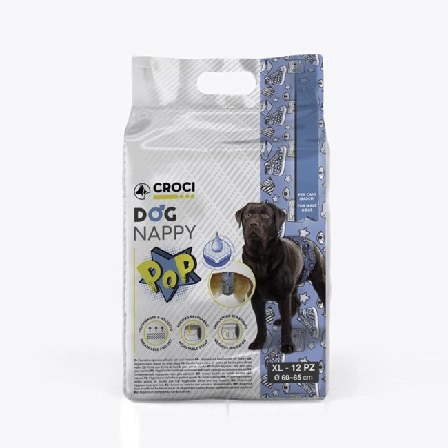 CROCI Dog Nappy autiņi tēviņiem XL 60-85cm 12 gab.