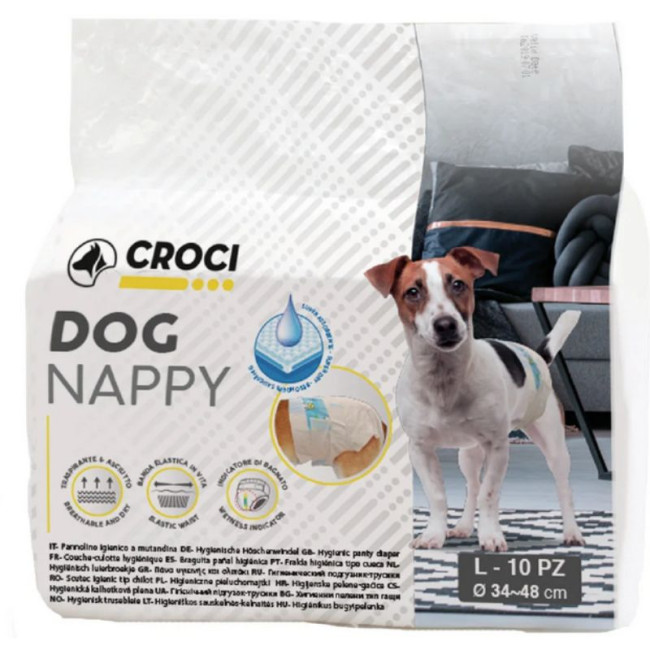 CROCI Dog Nappy sauskelnės šunim L 34-48cm