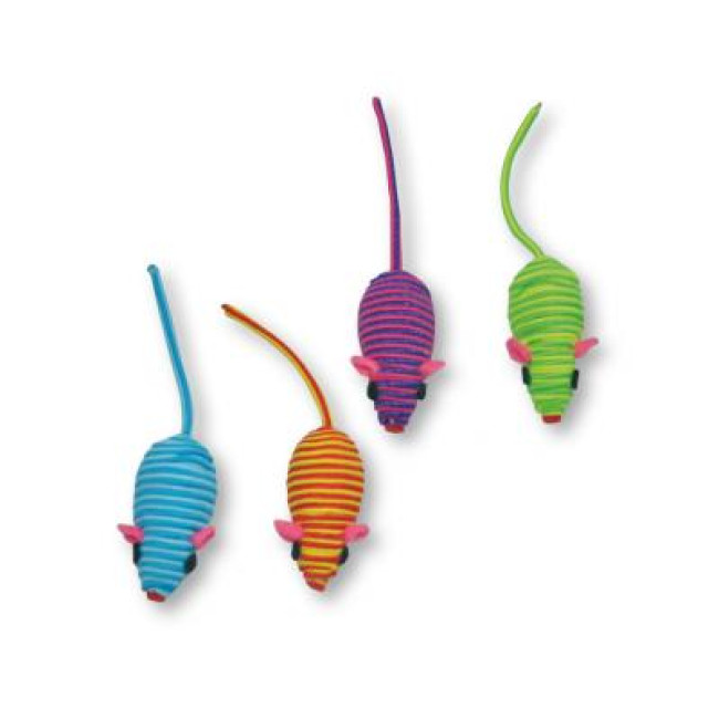 CROCI Žaislas katei spalvotos nailoninės pelytės 5cm 6vnt