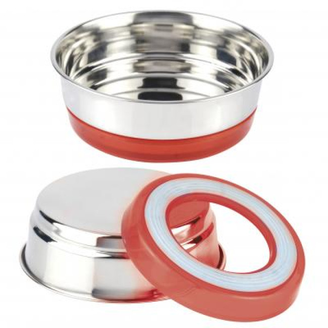 Dubenėlis metalinis su raudonu guminiu padu 820ml