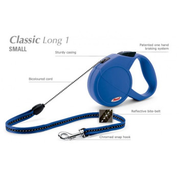 FLEXI CLASSIC (S) 5m mėlynas iki 12kg