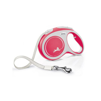 FLEXI Comfort Tape baltas/rožinis pavadėlis M-5m iki 25kg