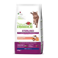 NATURAL TRAINER Kaķiem pieaugušajiem sterilizēts lašs ar laša 1.5kg