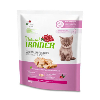 NATURAL TRAINER Cat Kitten Chicken kačiukams su vištiena 0.3kg