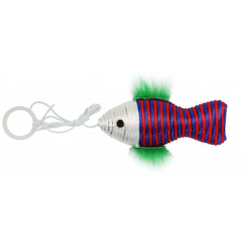 PET NOVA Fish žaislas katei su virvele 10x4cm 3vnt