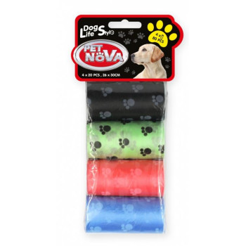 PET NOVA higieniniai maišeliai išmatoms 4 spalvų 4x20vnt (12)