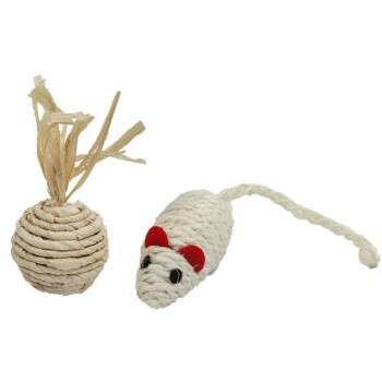 PET NOVA SISAL bumba un bumbiņa spēlēm kaķiem 3gab