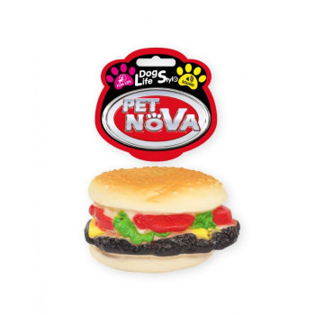PET NOVA VINYL HAMBURGER žaislas šuniui 9cm 3vnt