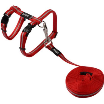 ROGZ atšvaitinės petnešos ir pavadėlis katei (raudona)