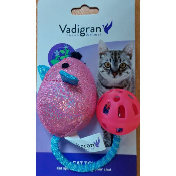 VADIGRAN Mouse ball žaislas katėms su katžole 21cm 2vnt