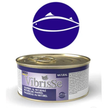 VIBRISSE konservai katėms su skumbre 70g 12vnt (24)