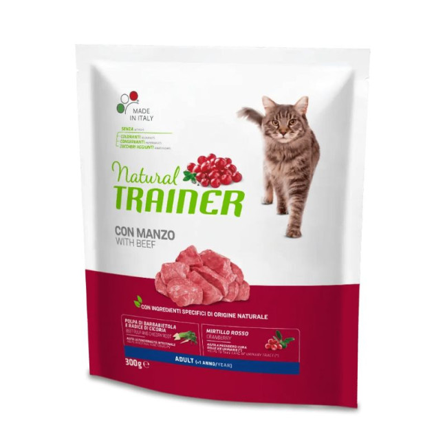 NATURAL TRAINER CAT ADULT BEEF su jautiena 0.3kg