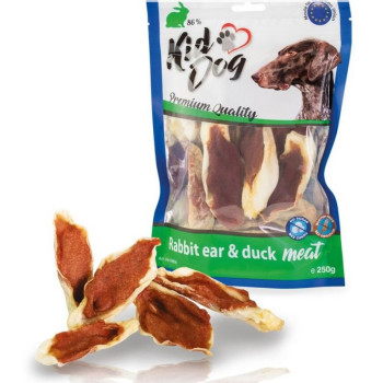 KIDDOG Meat triušių ausys su antiena 250g (40)
