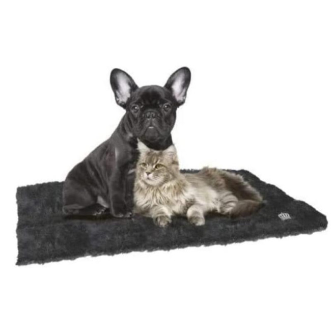 CROCI Furry melns pašsildošs paklājiņš  64x49cm