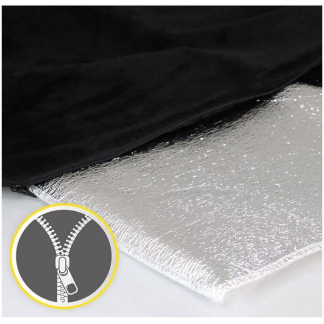 CROCI Furry melns pašsildošs paklājiņš  64x49cm