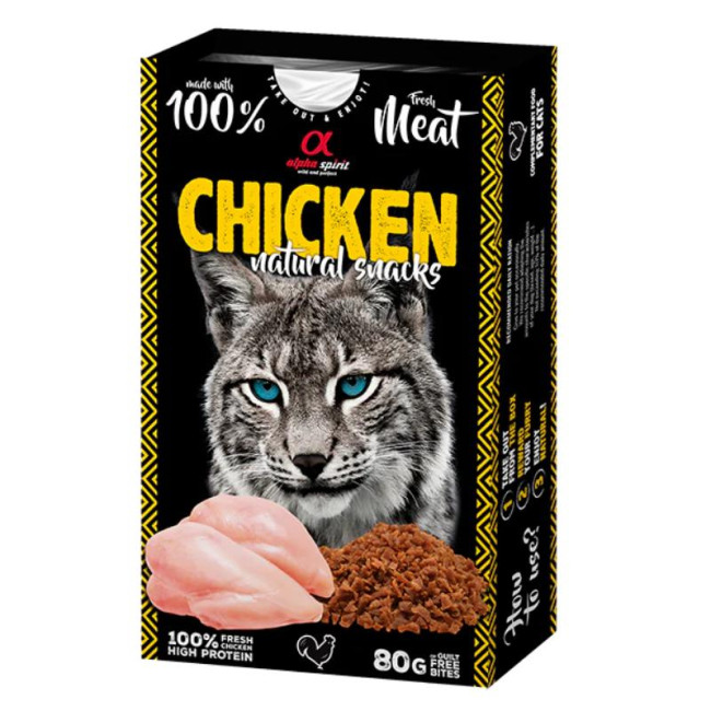 ALPHA SPIRIT NATURAL CAT skanėstai katėms su vištiena 80g (6)