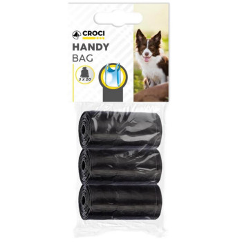 CROCI Bags juodi maišeliai su rankenomis 3x20vnt.