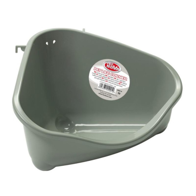 PET NOVA kampinis tualetas graužikams pilkas 20x30x18cm