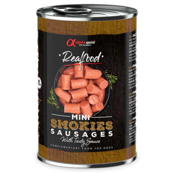 ALPHA SPIRIT Realfood dūmo kvapo pjaustytos dešrelės 400g 6vnt