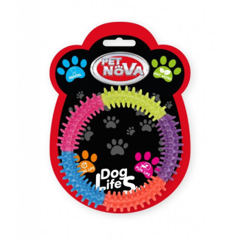 PET NOVA DENTAL spalvotas spygliuotas minkštas žiedas 12.5cm 2vnt