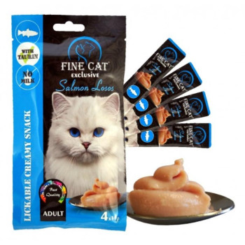 FINE CAT Cremy skanėstas katėms su lašiša 4x15g (24)