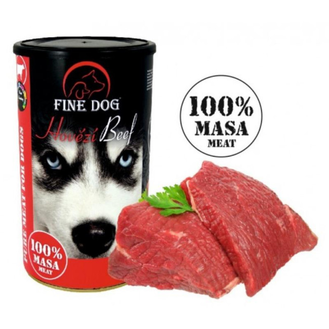 FINE DOG 100% konservs suņiem ar liellopu gaļu 1200g (8)