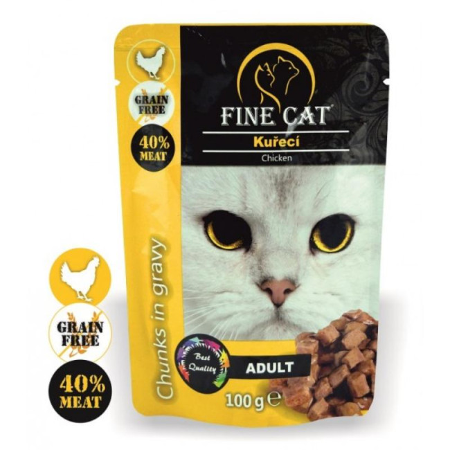 FINE CAT konservas katėms su vištiena 100g 22vnt
