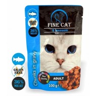 FINE CAT konservs kaķiem ar lasi 100g