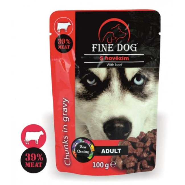 FINE DOG konservs suņiem ar liellopu gaļu 100g 22gab