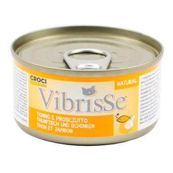 VIBRISSE konservas katėms tunas su džiovintu kumpiu 70g 12vnt (24)